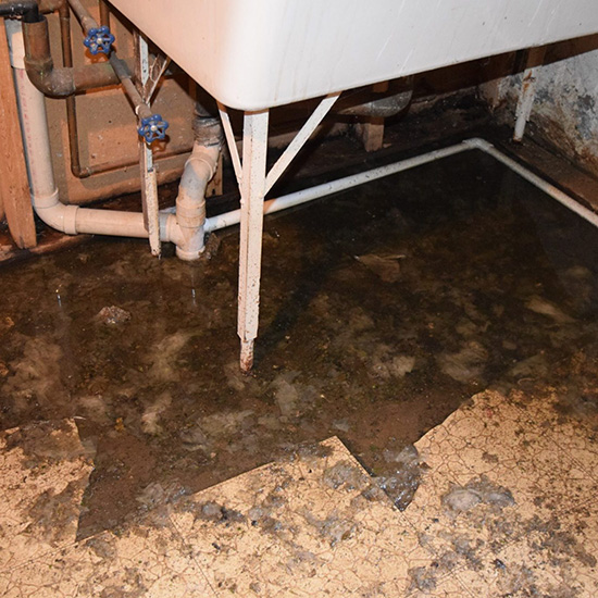 cleaning basement floor after sewer backup